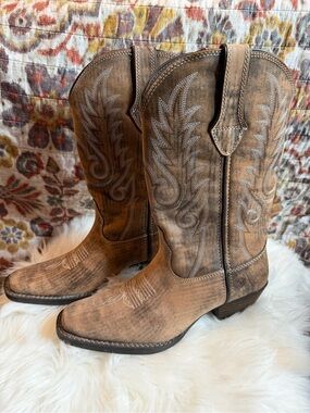 Durango Brown Embroidered Western Cowboy Boots